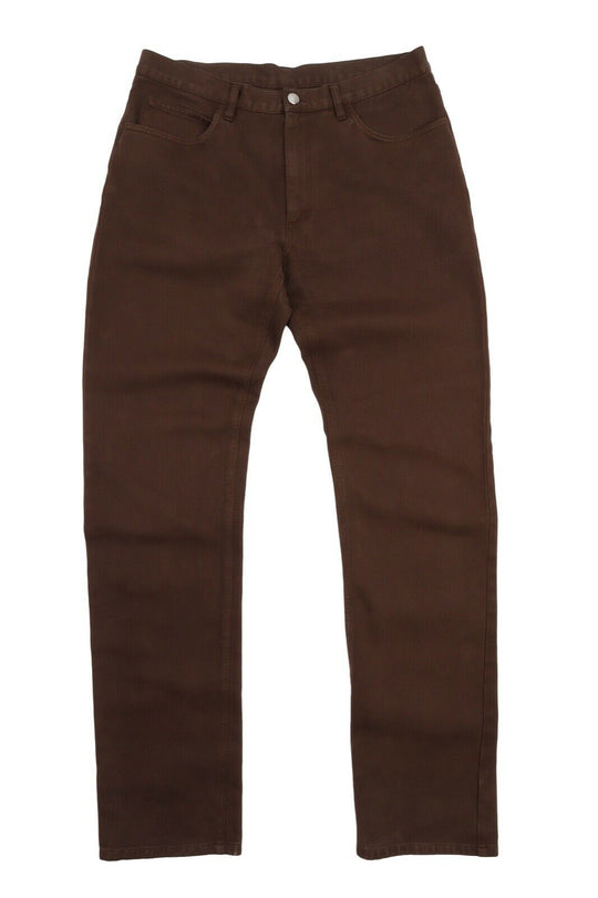 Men's LORO PIANA Brown Cotton 5 Pocket Trousers Pants Size 50 / 34