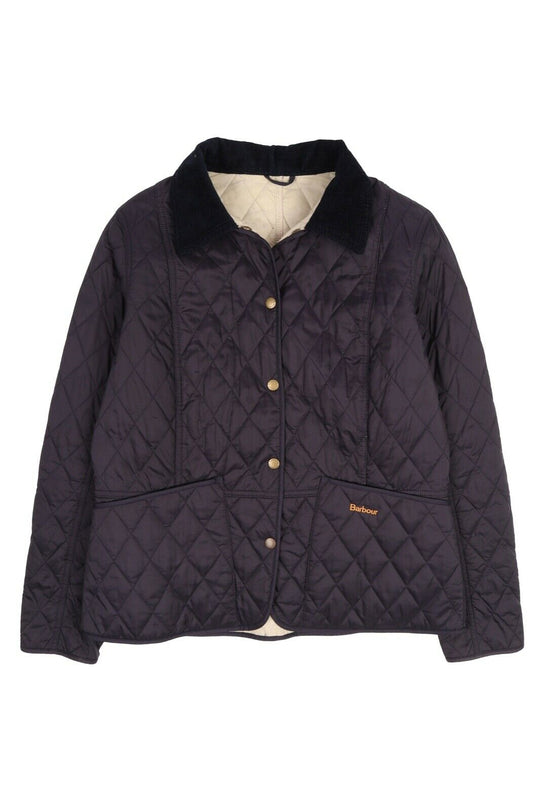 Women's BARBOUR Navy Blue Summer Liddesdale Quilt Jacket Size UK 14 US 10