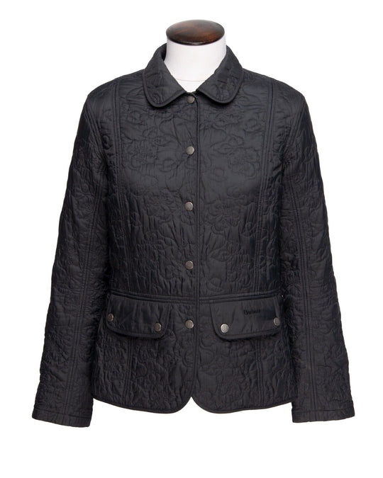 BARBOUR Fauna Quilt Jacket Black Women's Size UK 10 / US 6