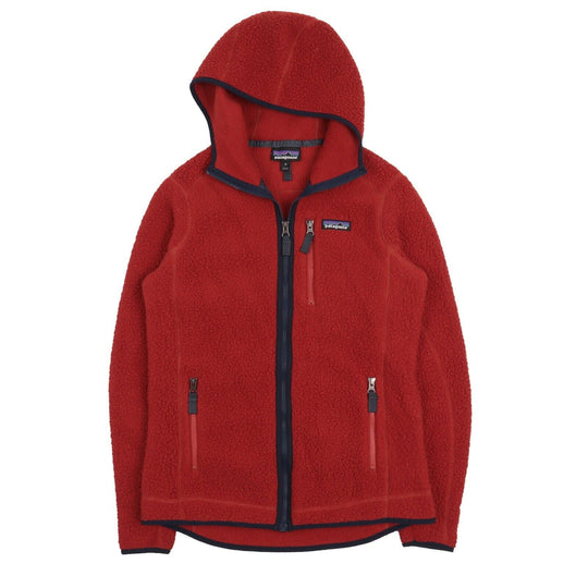 Women's PATAGONIA Red Outdoor Full Zip Polartec Fleece Hoodie Jumper Size M