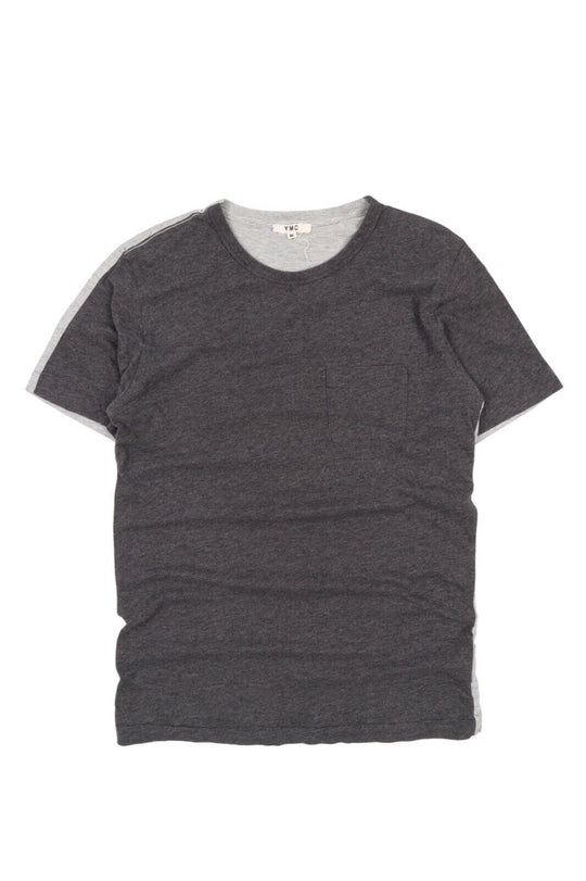 Men's You Must Create YMC 2 Tone Grey Cotton Short Sleeve Pocket T Shirt Size M