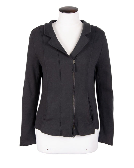 ANETTE GORTZ Jacket Wool Blend Assymetric Full Zip Gray Womens Size 40