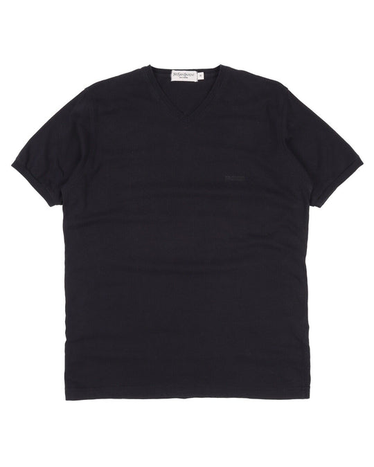 Men's YVES SAINT LAURENT Black Logo Cotton Tee T - Shirt Size M