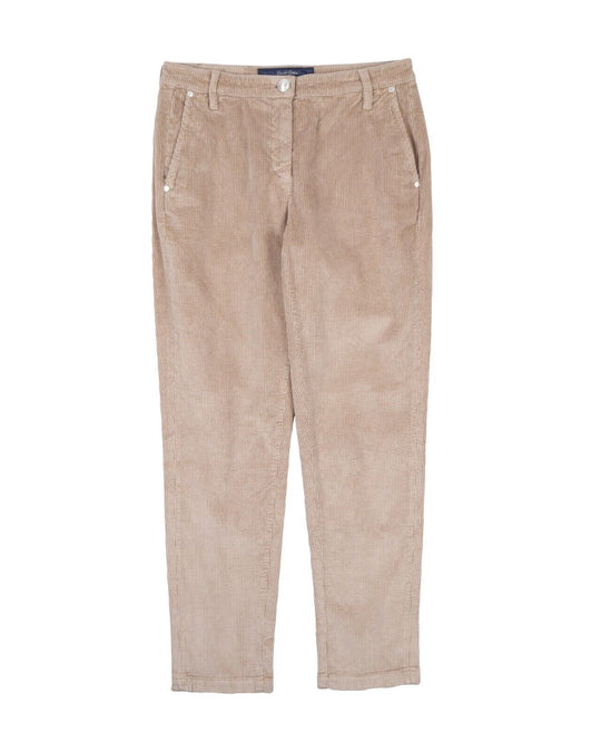 JACOB COHEN Trousers Beige Corduroy Cotton Womens Pants Size 28