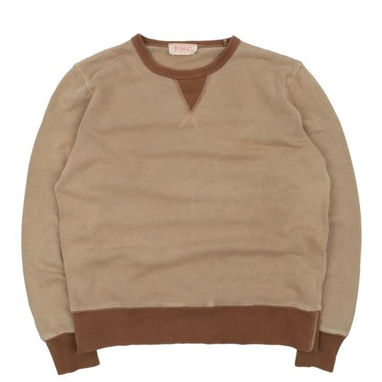 Men's You Must Create YMC Beige Brown Cotton Crew Neck Jumper Sweatshirt Size M