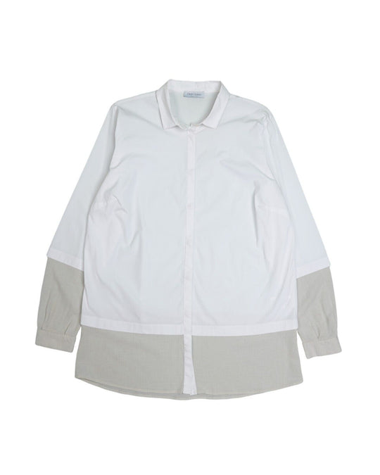 GRAN SASSO Shirt White Cotton Women's Button Up Blouse Size 48