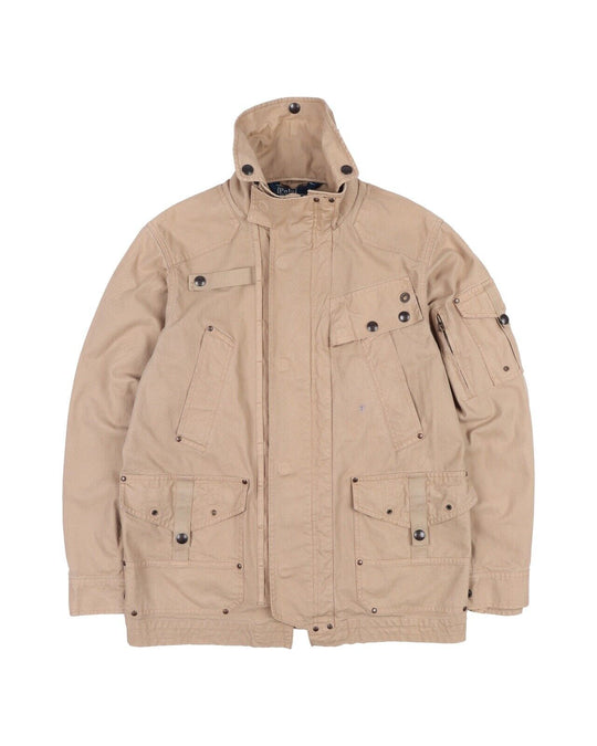 Vintage RALPH LAUREN Multi Pocket Jacket Brown Cotton Men's Unlined Coat Size M