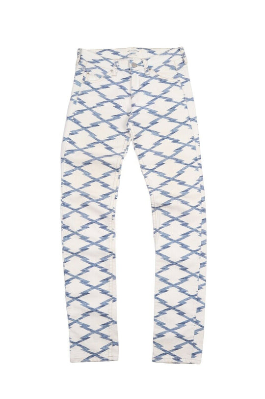 Women's ISABEL MARANT Etoile White Blue Cotton Slim Denim Jeans Pants Size 27