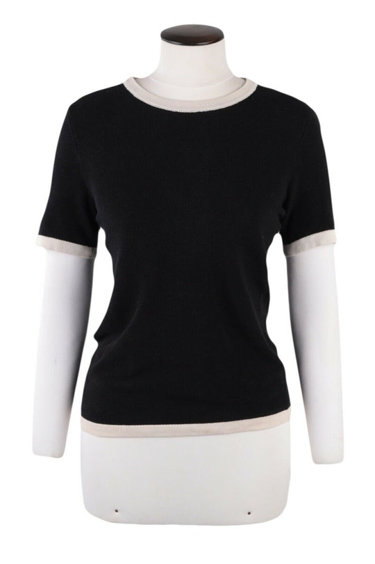 Women's SALVATORE FERRAGAMO Black T-Shirt Short Sleeve Blouse Top Size M