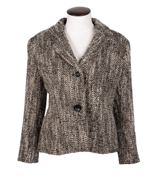 MAX MARA Blazer Boucle Multicolor Wool Women's Sport Coat Size 10 US