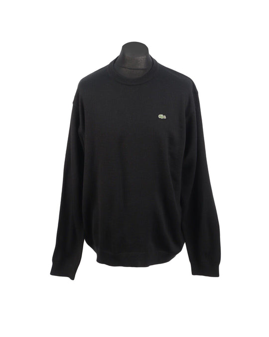 LACOSTE Pullover Black Men's Crew Neck Jumper Size 7 / XL