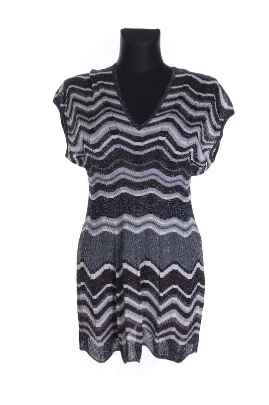 Women's MISSONI Silver Grey Short Elastic Tunic Dress Size 42