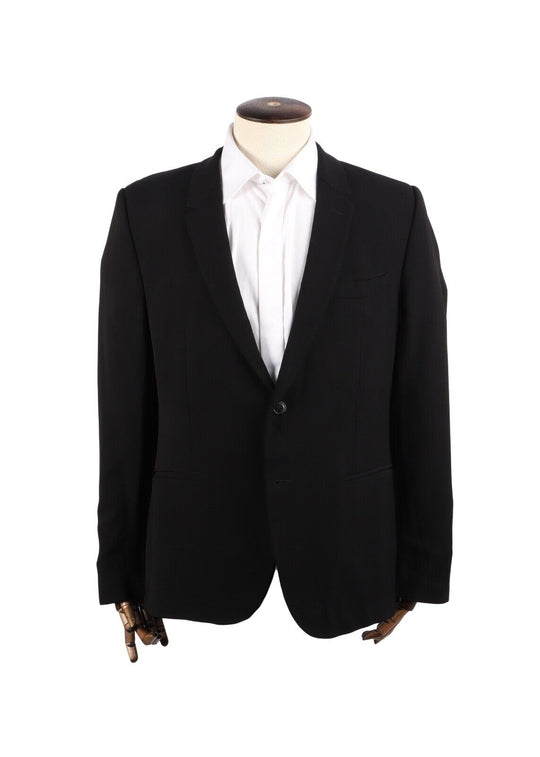 VERSACE COLLECTION Blazer Black Wool Solid Men's Jacket Size 54 IT