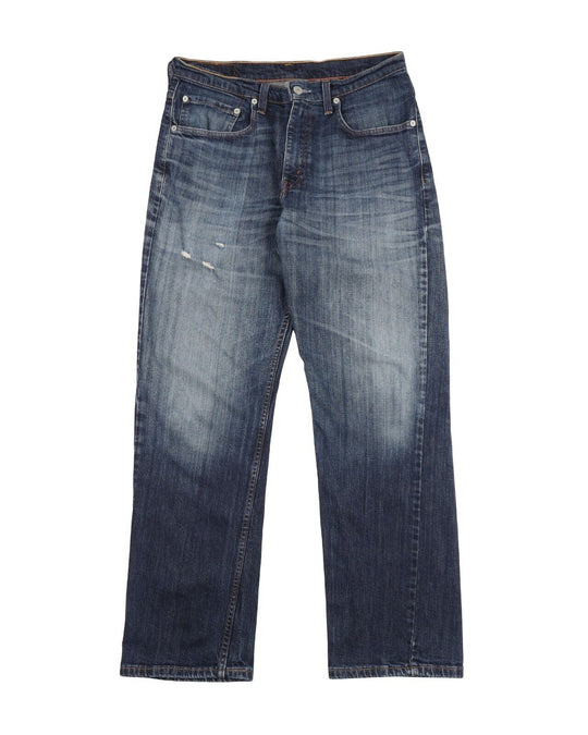 LEVIS 752 Jeans Navy Blue Stretch 5-Pockets Mens Distressed Denim Size 32x30