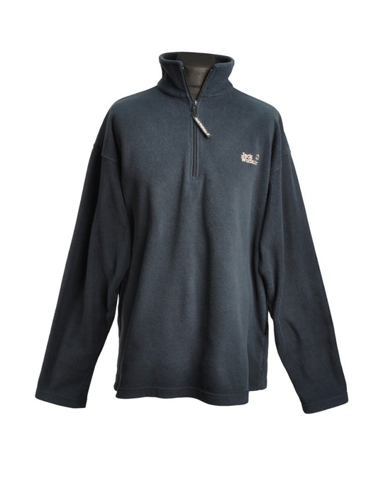 JACK WOLFSKIN Sweater Navy Blue Mock Neck Quarter Zip Mens Pullover Size XL