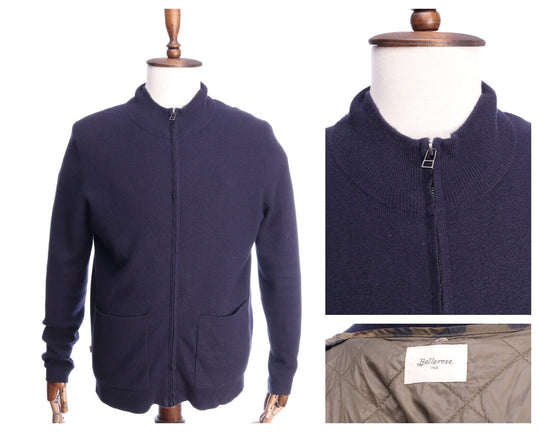 BELLEROSE Navy Wool Blend Full Zip Galak Detachable Lining Jacket Size M