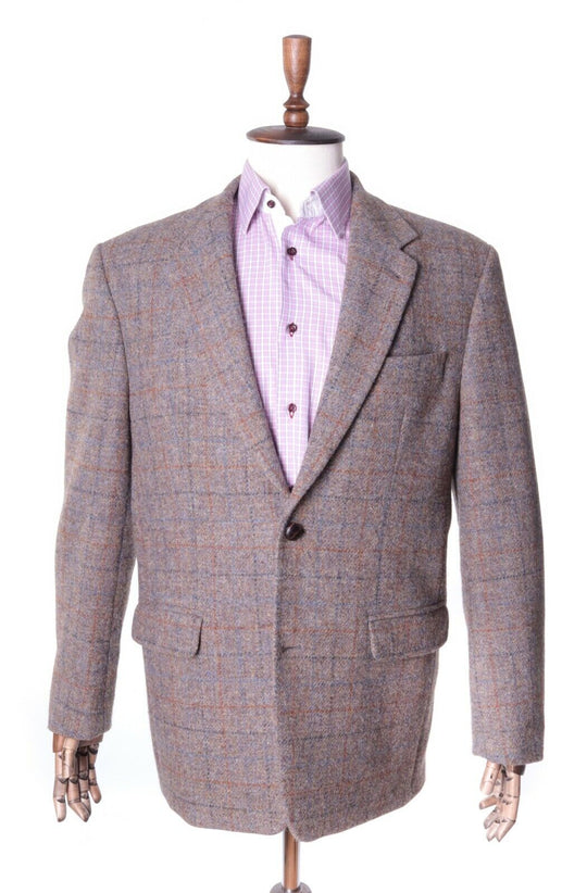 Men's HARRIS TWEED WALBUSCH Multicolored 100% Wool Blazer Jacket Size L