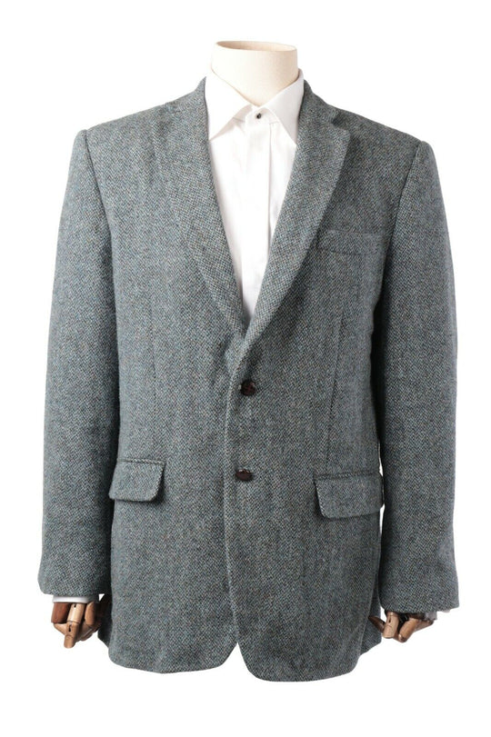 Men's Vintage HARRIS TWEED Grey Wool Blazer Jacket Size UK 42
