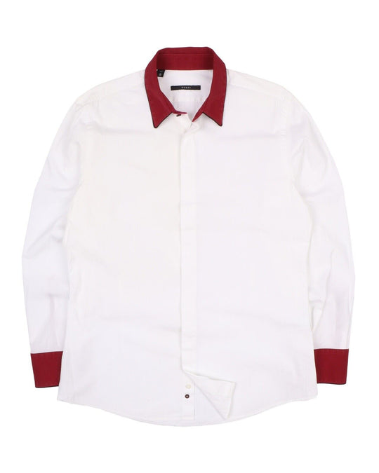 Men's GUCCI By TOM FORD Era White Contrast Collar Dress Shirt Size 16 / 41
