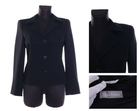 Women's MAX MARA Black Short Blazer Jacket Size it 42 uk 10