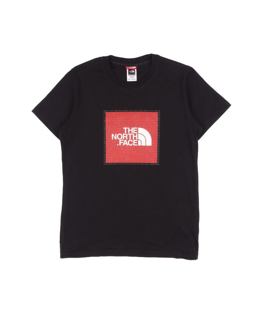 THE NORTH FACE T-Shirt Black Cotton Women's Big Logo Short Sleeve Size XS