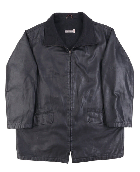Men's CANALI Sportswear Black Coated Jacket Size 52