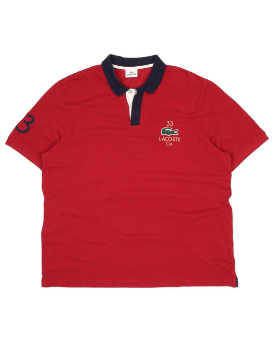 Men's LACOSTE Red Pique Polo Shirt Size 8 / 3XL