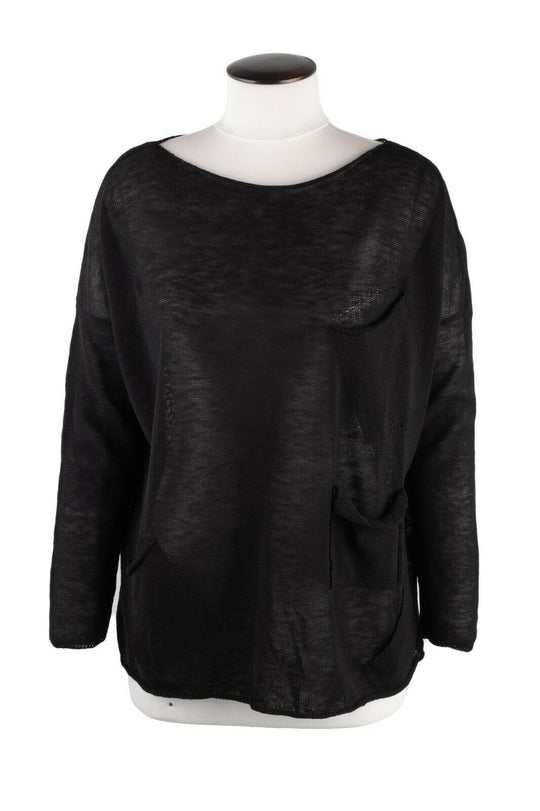 Women's SARAH PACINI Black Linen Blend Jumper One Size
