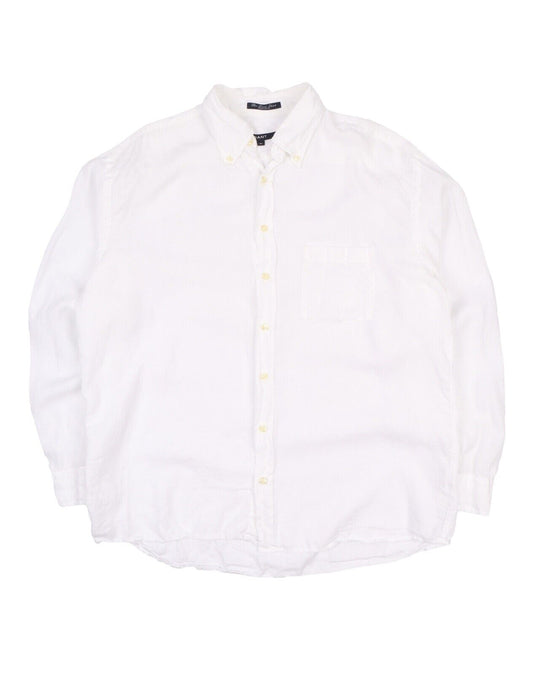 Men's GANT White 100% Linen Shirt Size XL
