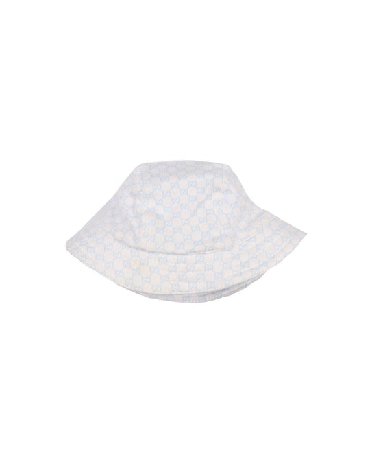 GUCCI Baby Kids White Cotton Interlocking G Monogram Pattern Bucket Hat Size S