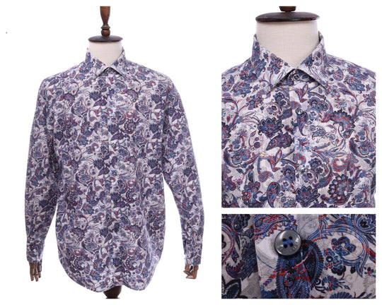 Men's SIGNUM Multicolored Paisley Pattern Shirt Size XL