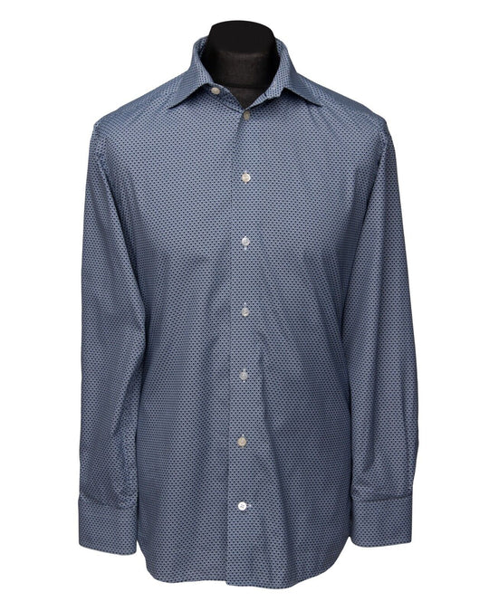 ETON Dress Shirt Navy Blue Cotton Men's Button Up Slim Fit Size 40 / 15 3/4 / M