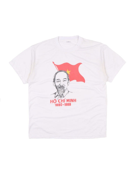 Vintage Tee HO CHI MINH T-Shirt White Cotton Big Logo Men's Size XL