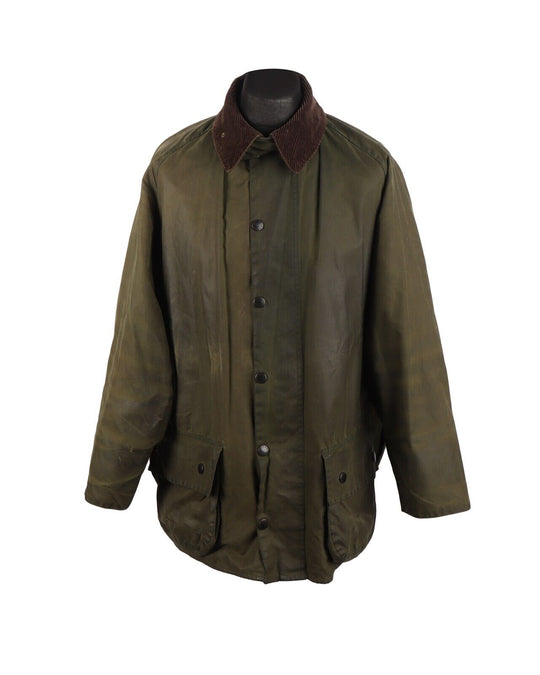 Men's BARBOUR Olive Green Beaufort Wax Jacket Size C42 / 107 CM / 52