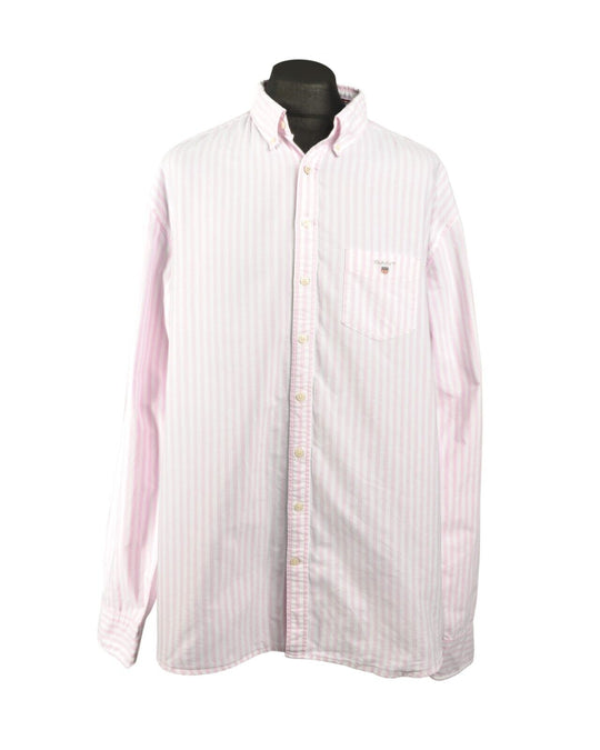 GANT The Oxford Banker Shirt Pink Striped Men's Cotton Size 3XL