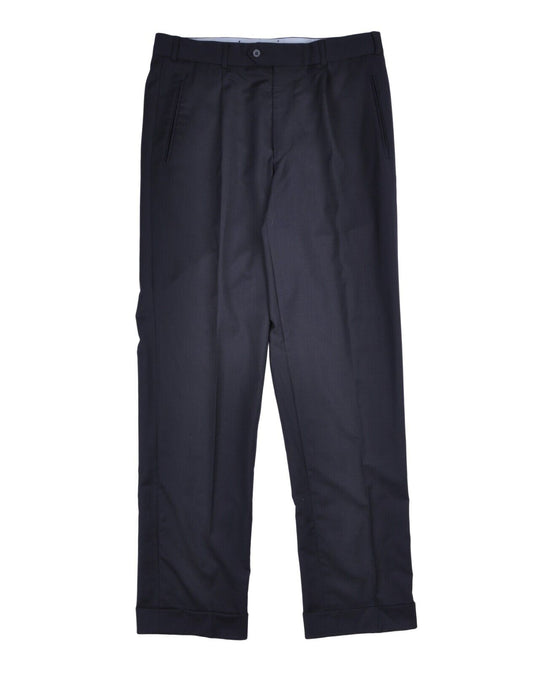 PRADA Dress Pants Navy Blue Wool Womens Straight Leg Trousers Size 48