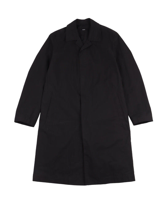 HUGO BOSS Trei-n Mac Trench Coat Black Cotton Men's Jacket Size 94