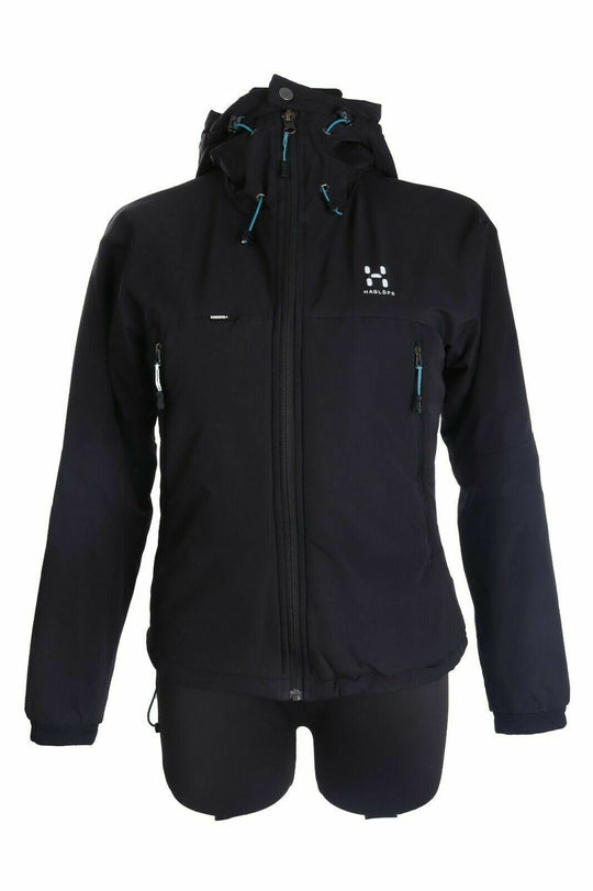 Women's HAGLOFS Black Hooded Insulated Outdoor Windstopper Jacket Size XS