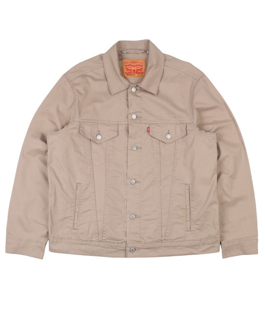 LEVIS Trucker Jacket Beige Denim Cotton Mens Size L Vintage Fit
