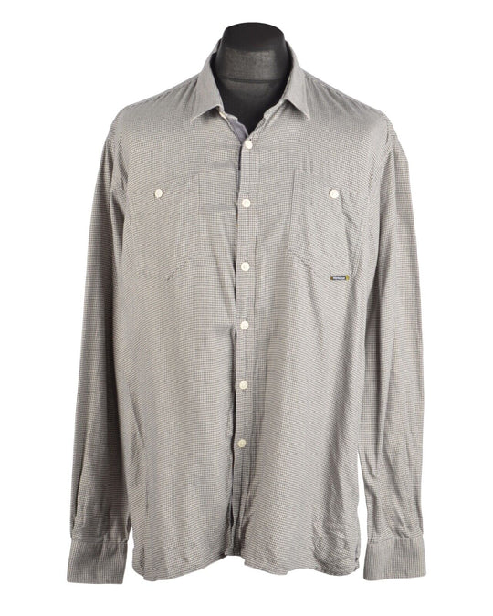 Men's BARBOUR International Houndstooth Pattern Cotton Pocket Shirt Size XXL