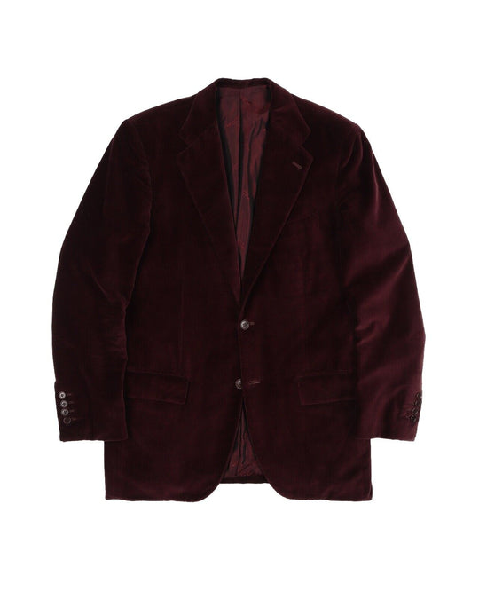 KITON Napoli Cipa 1960 Blazer Bordeaux Velvet Cotton Men's Jacket Size 48 IT