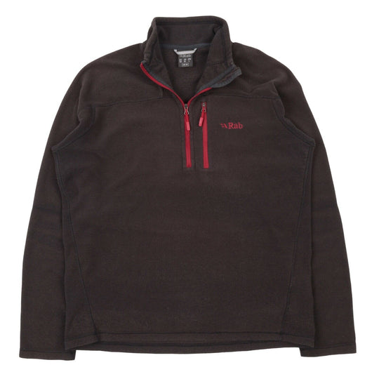 Men's RAB Grey Polartec Fleece Zip Neck Jumper Pullover Midlayer Size 50 / M