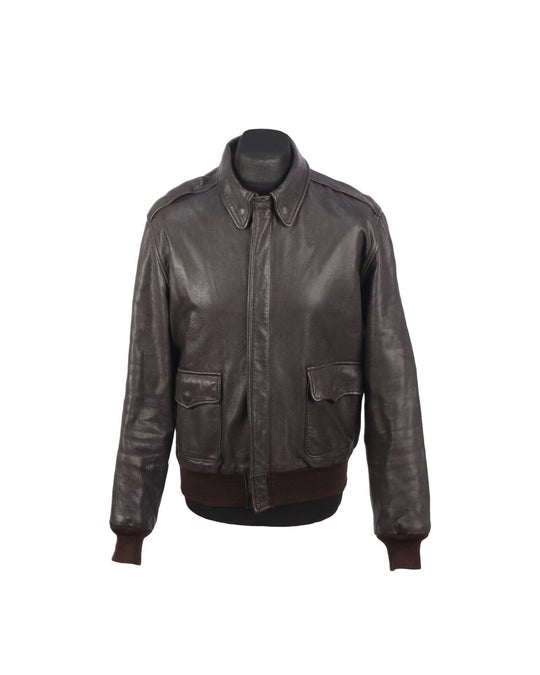 Vintage US AUTHENTIC A-2 Jacket Brown Classic Leather Men's Flying Bomber Size M