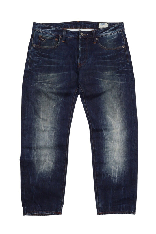 Men's G STAR RAW Blue Cotton Faded Distressed Denim Jeans Size 33