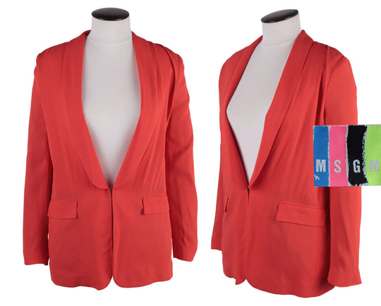 Women's MSGM Milano Lightweight Coral Blazer Jacket Size ~ L