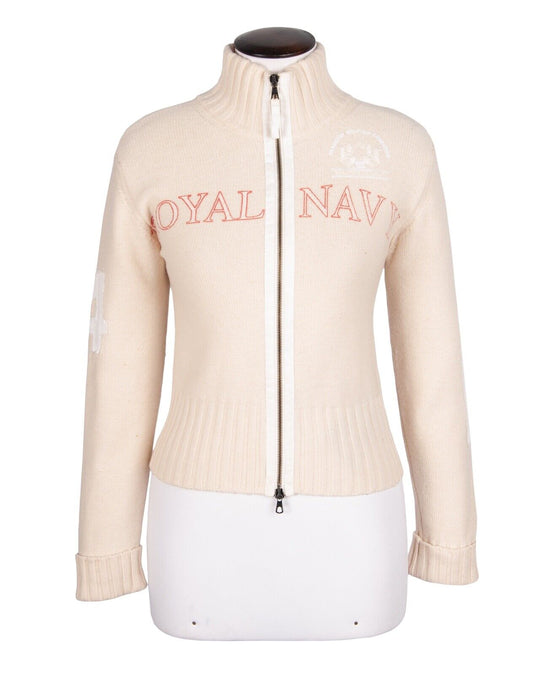 LA MARTINA Cardigan Beige Wool Full Zip Women's Jumper Size S