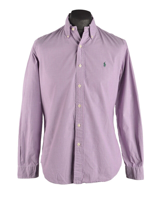 Men's RALPH LAUREN Purple Check Cotton Shirt Size M