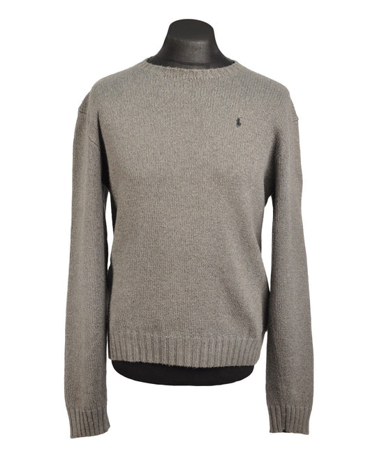 Polo By RALP LAUREN Pullover Crew Neck Cotton Grey Men's Jumper Size L