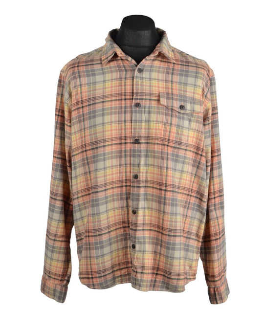 PATAGONIA Pastel Multicolor Check Organic Cotton Men's Shirt Size L