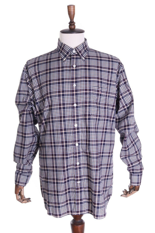 Men's GANT Multicolored Check 100% Cotton Fall Twill Reg Fit LS Shirt Size XL